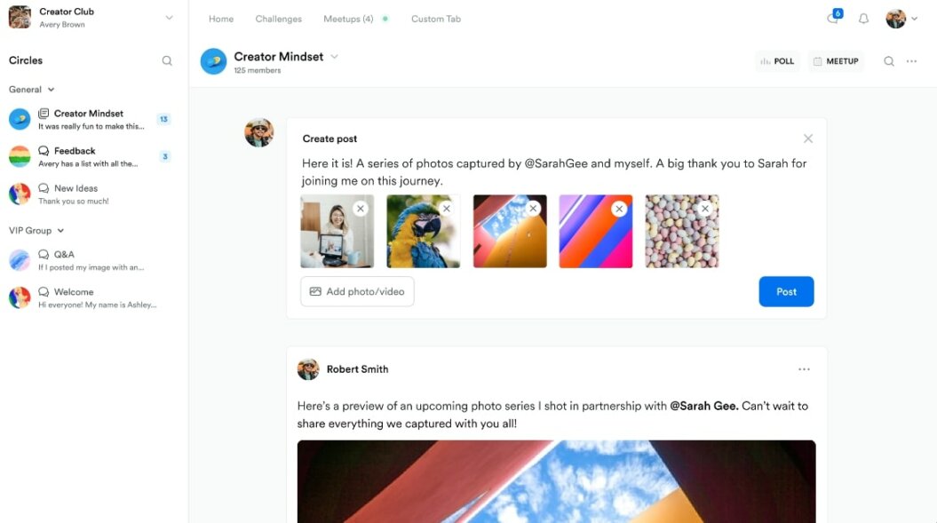 Screenshot showing Kajabi's community space in action