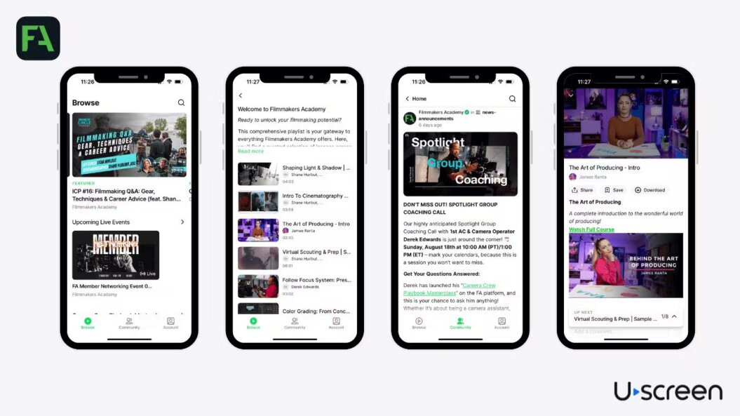 Filmmakers Academy OTT app platform sample